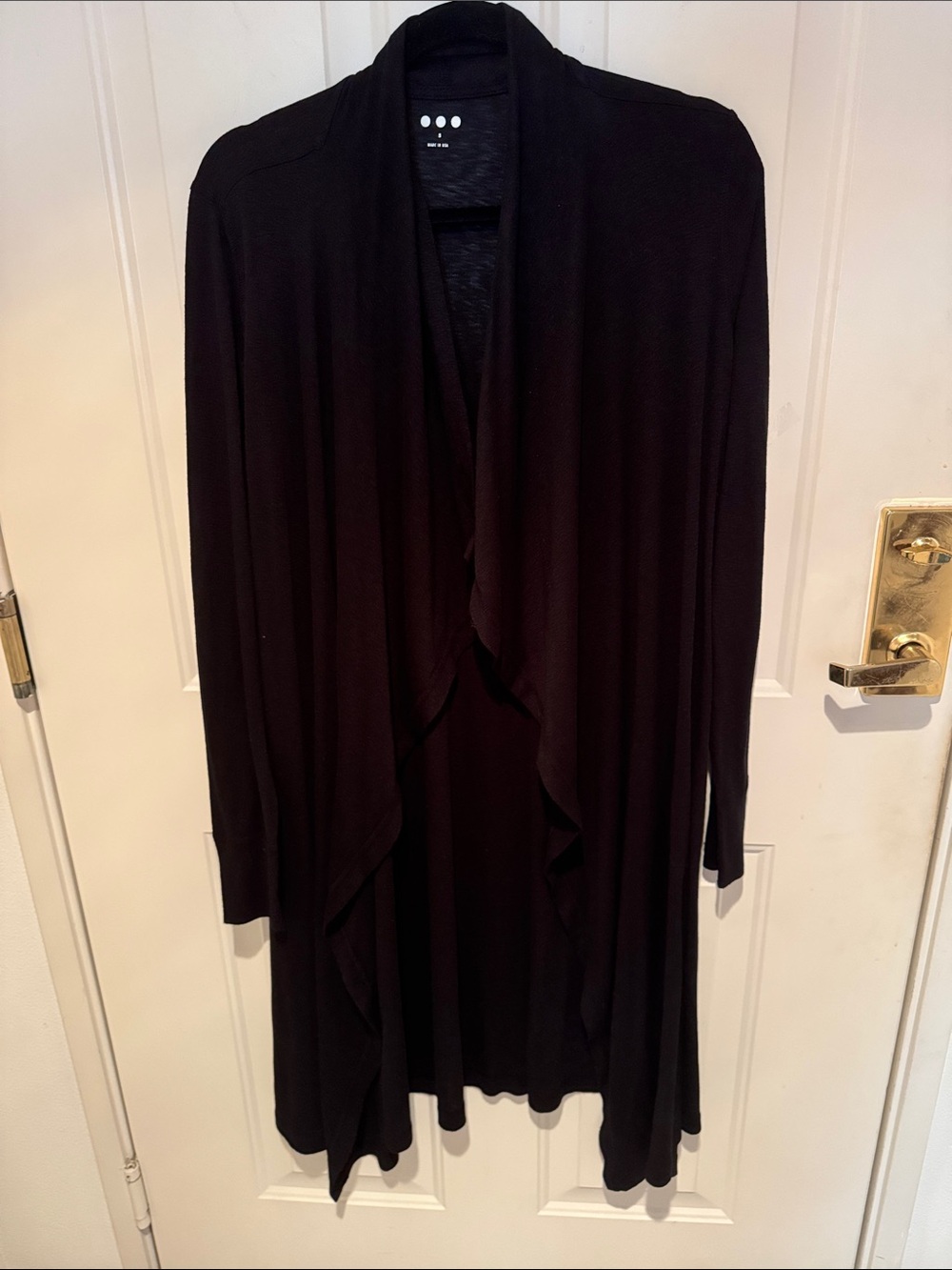 Lightweight Draped Open Cardigan - Black